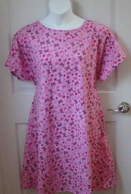 Pink Butterfly/Heart Flannel Post Surgery Gown - Orgetta