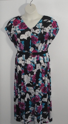 Randi Dress - Pink/Black Floral Jersey Knit (S only) | Dresses