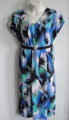 Randi Dress - Blue/Green Splash Jersey Knit | Dresses