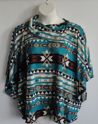 Jade Aztec Side Opening Post Surgery Sweater - Emily