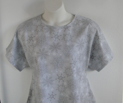 Gray Snowflakes Flannel Post Surgery Shirt - Tracie