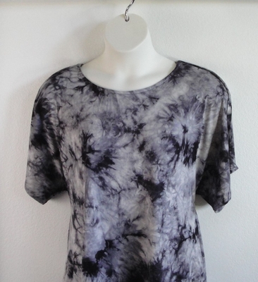 Black/Gray Tie Dye Rayon Post Surgery Shirt - Tracie