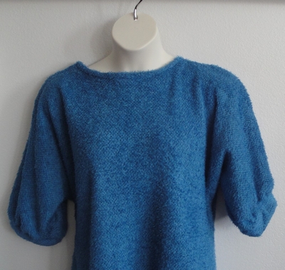 Medium Blue Chenille Fleece Post Surgery Sweater - Jan