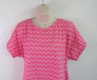 Tracie Shirt - Pink Chevron Cotton Knit (Size XS only) | Knits