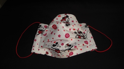 White Flower and Heart M Mouse Face Mask