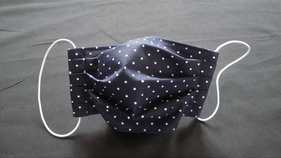 Navy Blue Small Dots Face Mask