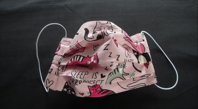 Pink Sleep Cats Face Mask