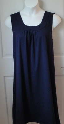 Navy Blue Rayon Knit Post Surgery Nightgown - Heidi