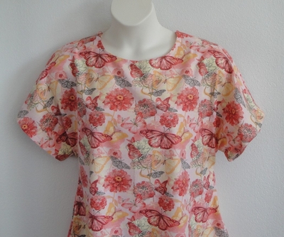 Tracie FLANNEL Shirt - Coral/Yellow Butterfly | Flannel/Fleece