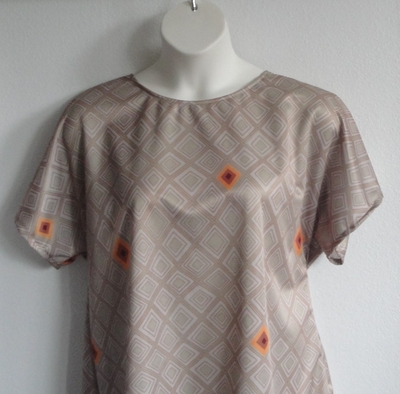 Tracie Shirt - Tan Geometric Wickaway | Short Sleeve Shirts