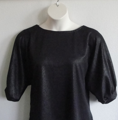 Black Shimmer Cotton Knit Post Surgery Shirt - Libby