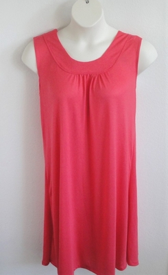 Salmon Rayon Knit Post Surgery Nightgown - Heidi