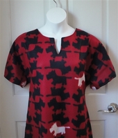 Image Abby FLEECE Nightgown - Red/Black Scotty Dog