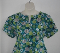 Image Gracie Shirt - Turquoise/Lime Medallion Floral