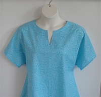 Image Gracie Shirt - Turquoise Floral Vine (2X only)