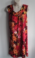 Image Heidi Nightgown - Large Red/Orange Floral Jersey (Sizes S-L Only)