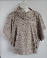 Image Katie Side Opening Shirt - Tan Brocade (Size M only)