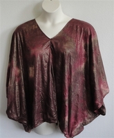 Image Kiley Side Opening Shirt - Burgundy/Gold/Brown Batik