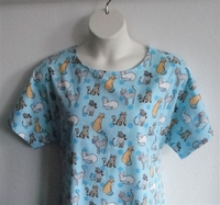 Image Orgetta FLANNEL Nightgown - Blue Cats