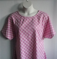 Image Orgetta FLANNEL Nightgown - Pink Ribbon Squares