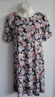 Image Orgetta Nightgown - Rust/White/Blue Floral Rayon Knit