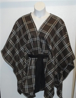 Image Shandra FLEECE Cape - Olive Plaid