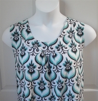 Image Sara Shirt - Black/Teal Print Cotton Knit