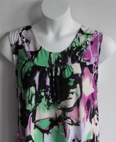 Image CLEARANCE - Sara Shirt - Magenta/Lime Floral Jersey (Size S Only)