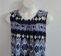 Image Sara Shirt - Blue Geometric Poly Knit (S & M only)