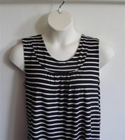 Image Sara Shirt - Black/White Stripe Rayon Knit