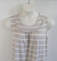 Image Sara Shirt - Tan/White Stripe Rayon Knit