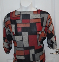 Image Jan Sweater - Red/Black Geometric Sweater Knit