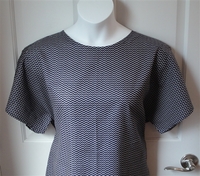Image Tracie Shirt - Navy Chevron Woven Cotton