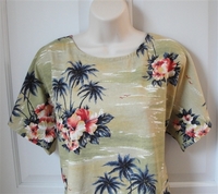 Image Tracie Shirt - Tan Tropical Cotton Knit