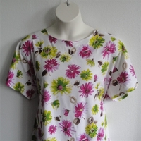 Image Tracie Shirt - Pink/Green Floral Cotton Knit