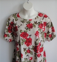 Image Tracie Shirt - Red Rose Rayon Knit