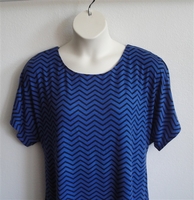 Image Tracie Shirt - Royal Blue/Black Chevron Rayon Knit