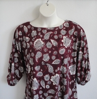 Image Libby Shirt - Burgundy Paisley Brushed Rayon Knit (XS & S only)