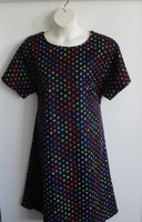 Image Orgetta FLANNEL Nightgown - Rainbow Paw Prints on Black