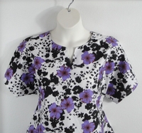 Image Gracie Shirt - Purple/Black Floral Polyester (M, L & XL)