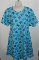 Image Orgetta FLANNEL Nightgown - Aqua Sea Turtle