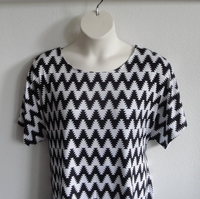 Image Tracie Shirt - Black/White Aztec Chevron Cotton Knit