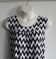 Image Sara Shirt - Black/White Aztec Chevron Rayon Blend Knit