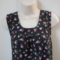 Image CLEARANCE --Sara Shirt - Black/Pink Floral Calico (SMALL ONLY)