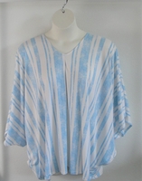 Image Kiley Side Opening Shirt - Sky Blue Vertical Stripe -- Rayon Knit (XS-M only)