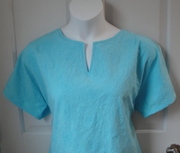 Image Gracie Shirt - Blue Embroidered Floral (XL & 3X only)