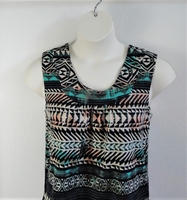 Image Sara Shirt - Teal Aztec Cotton Knit