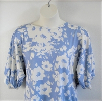 Image Libby Shirt - Blue/White Floral Brushed Polyester Knit