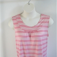 Image Sara Shirt - Pink/White Stripe Rayon Knit