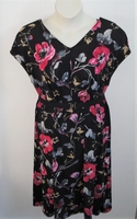 Image Randi Dress - Black/Pink/Tan Floral Jersey Knit